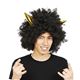 鬼コスプレ/節分コスプレ 【角付ハイパーアフロ ブラック】 ポリエステル ポリプロピレン 〔イベント パーティー〕 - 縮小画像2