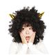 鬼コスプレ/節分コスプレ 【角付ハイパーアフロ ブラック】 ポリエステル ポリプロピレン 〔イベント パーティー〕 - 縮小画像5
