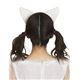 猫耳カチューシャ 【ふせ耳タイプ ホワイト×ホワイト】 ポリエステル 長時間着用可 〔コスプレ イベント〕 - 縮小画像4