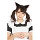 猫耳カチューシャ 【ふせ耳タイプ ブラック×ピンク】 ポリエステル 長時間着用可 〔コスプレ イベント〕 - 縮小画像2