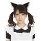 猫耳カチューシャ 【ふせ耳タイプ ブラック×ピンク】 ポリエステル 長時間着用可 〔コスプレ イベント〕 - 縮小画像3
