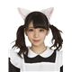 猫耳カチューシャ 【ふせ耳タイプ ホワイト×ピンク】 ポリエステル 長時間着用可 〔コスプレ イベント〕 - 縮小画像3