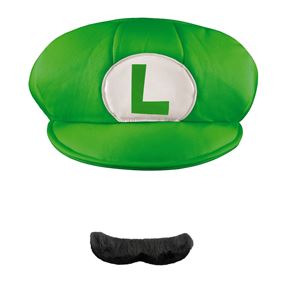 コスプレ衣装/コスチューム 【Luigi Adult Hat ＆ Mustache 帽子・口ひげ】 ポリエステル 『Disguise』 〔ハロウィン〕