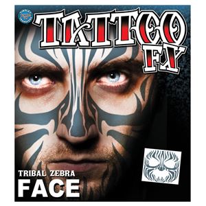 コスプレ衣装／コスチューム Tinsley Transfers Tribal Zebra Face タトゥーシール