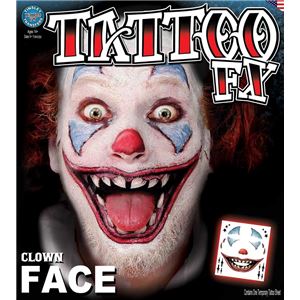 コスプレ衣装／コスチューム Tinsley Transfers Clown Face タトゥーシール