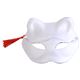 和風 コスプレ衣装/コスチューム 小物 【きつね面 白 黒耳】 半面タイプ 『花鳥風月』 - 縮小画像2