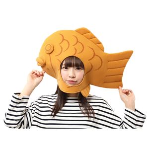 コスプレ衣装/コスチューム 【かぶりもん たい焼きかぶりもの】 幅380mm ヘッダー付き 〔ハロウィン パーティー 宴会〕 - 拡大画像