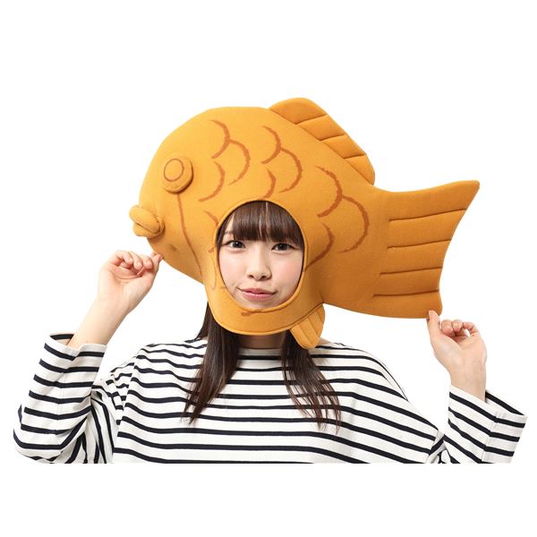 コスプレ衣装/コスチューム 【かぶりもん たい焼きかぶりもの】 幅380mm ヘッダー付き 〔ハロウィン パーティー 宴会〕