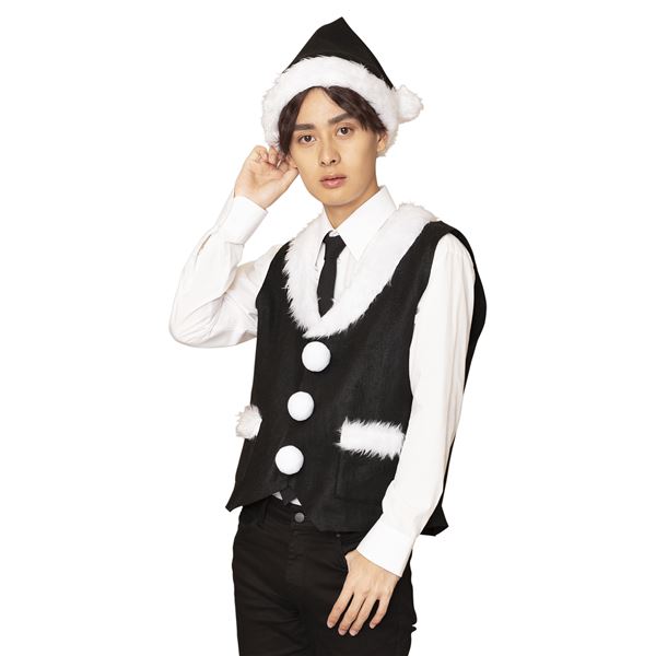 【クリスマスコスプレ/コスプレ衣装】 XM サンタベストセット 黒