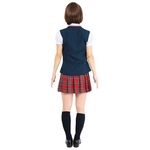 アイドル制服セット ユニットB 【レディース】 ベスト付シャツ ネクタイ スカート付き 〔コスプレ イベント〕 border=