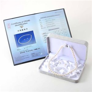 花珠8-8.5mm ネックレス+イヤリングセット( 鑑別書) ホワイトピンク系 商品写真5