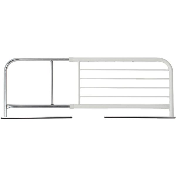 スライドベッドガード (横伸縮式) スチール 幅95〜120cm×奥行40cm×高さ35.5cm WH ホワイト(白)