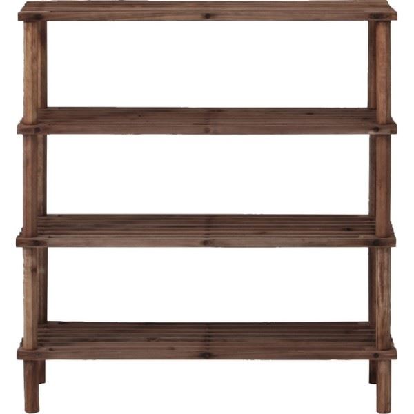 〔8個セット〕 下駄箱 シューズボックス 4段 約幅63cm ブラウン 木製 杉材 マルチフリー＆シューズラック 玄関 エントランス【代引不可】