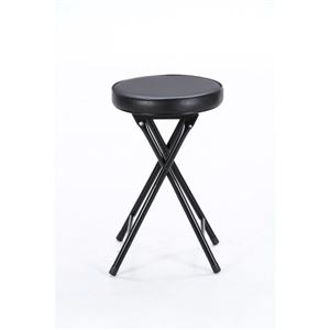 折りたたみ椅子/スツール(フォールディングチェアー) 丸型 BK ブラック(黒) 商品写真3