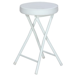 折りたたみ椅子/スツール(フォールディングチェアー) 丸型 WH ホワイト(白) 商品写真1