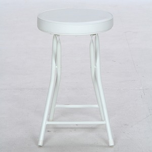 折りたたみ椅子/スツール(フォールディングチェアー) 丸型 WH ホワイト(白) 商品写真2