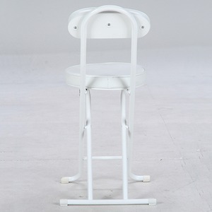 クッション付き折りたたみ椅子/スリムチェアー スチール 背もたれ付き WH ホワイト(白) 商品写真4