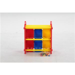 おもちゃ箱/トイボックス S 100個ブロック付き (キッズ用品/子供部屋家具)【組立品】 商品写真2
