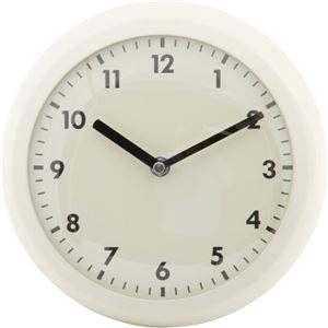 北欧風 レトロクロック/時計 【ホワイト】 幅23.5cm スチール・ガラス製 〔リビング ダイニング〕 商品写真