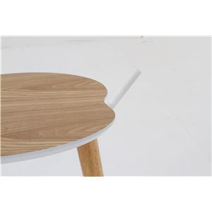 北欧風 サイドテーブル/ローテーブル 【ホワイト/ナチュラル】 幅40cm 木製 『アップル』 〔リビング〕 商品写真3