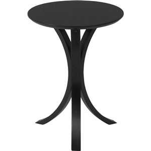 北欧風 サイドテーブル/ローテーブル 【ブラック】 幅40cm 木製 〔リビング ダイニング〕 - 拡大画像