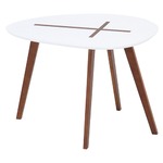 北欧風 サイドテーブル/ローテーブル 【幅60cm ホワイト】 木製 『クローセ』 〔リビング〕