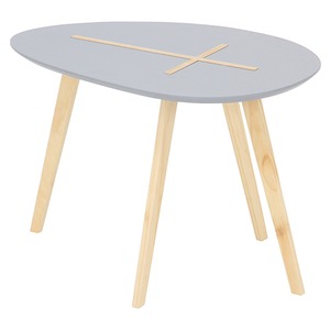 北欧風 サイドテーブル/ローテーブル 【幅60cm グレイ】 木製 『クローセ』 〔リビング〕 - 拡大画像