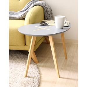 北欧風 サイドテーブル/ローテーブル 【幅60cm グレイ】 木製 『クローセ』 〔リビング〕 商品写真3