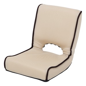 低反発 座椅子/パーソナルチェア 【アイボリー】 幅40cm 折りたたみ 前倒れギア 『ショコラ メッシュ』