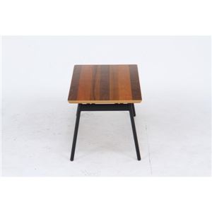 突板折りたたみテーブル/ローテーブル 【ブラウン×ブラック】 幅80cm 長方形 北欧風 商品写真2