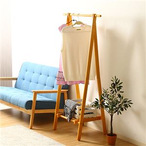 木製 ハンガーラック/衣類収納 【ナチュラル】 幅75cm 収納棚付き コンパクト ジョイント【代引不可】