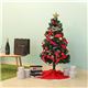 クリスマスツリー 【高さ120cm レッド】 ポリ塩化ビニル LED オーナメント付き 『セットツリー』 〔リビング 店舗 什器 備品〕 - 縮小画像1