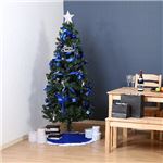 クリスマスツリー 【高さ180cm ブルー】 ポリ塩化ビニル LED オーナメント付き 『セットツリー』 〔リビング 店舗 什器 備品〕