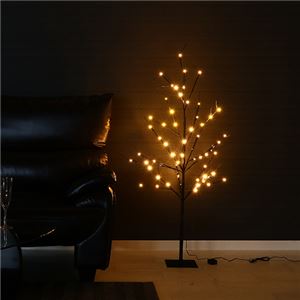 モダン クリスマスツリー 【ブラック 120cm】 省スペース仕様 『LEDブランチツリー』 〔リビング 店舗 什器 備品〕 - 拡大画像
