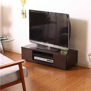 木目調 テレビ台/ローボード 【幅100cm ブラウン】 AV機器収納対応 引き出し付き 〔リビング ダイニング 店舗〕【代引不可】