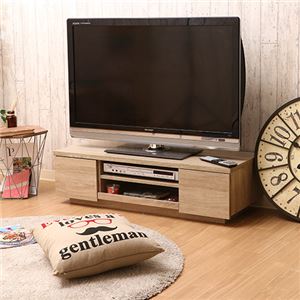 木目調 テレビ台/ローボード 【幅100cm ホワイトオーク】 AV機器収納対応 引き出し付き 〔リビング ダイニング 店舗〕【代引不可】