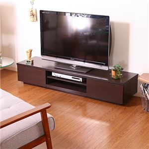 木目調 テレビ台/ローボード 【幅150cm ブラウン】 AV機器収納対応 引き出し付き 〔リビング ダイニング 店舗〕【代引不可】
