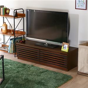 テレビ台/ローボード 【幅120cm BR ブラウン】 AV機器収納対応 扉付き収納 引き出し付き 『ファルダ』 〔リビング〕【代引不可】