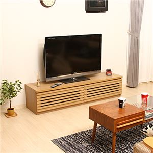 テレビ台/ローボード 【幅150cm NA ナチュラル】 AV機器収納対応 扉付き収納 引き出し付き 『ファルダ』 〔リビング〕【代引不可】