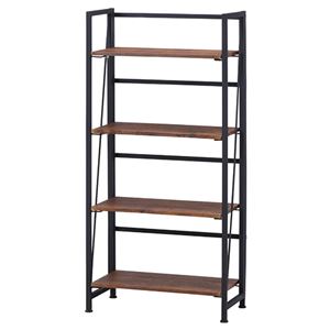 スリム フォールディングシェルフ/収納棚 【4段】 幅600×奥行310×高さ1250mm 折りたたみ可 スチール 【完成品】【代引不可】