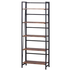 スリム フォールディングシェルフ/収納棚 【5段】 幅600×奥行310×高さ1570mm 折りたたみ可 スチール 【完成品】【代引不可】
