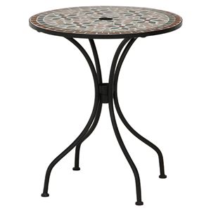 屋外用 ガーデンテーブル 【花柄】 幅610×奥行610×高さ695mm セラミック スチール 〔ガーデニング用品〕 【組立品】【代引不可】