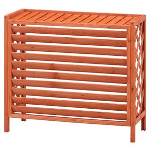 室外機カバー 【木製横格子 ライトブラウン】 幅865mm 杉材 〔ガーデニング用品 園芸用品〕 【組立品】【代引不可】