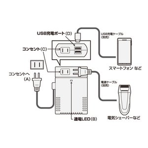 ミヨシ　海外旅行用変圧器 110～130V地域用  MBT-1280U/2 商品写真4