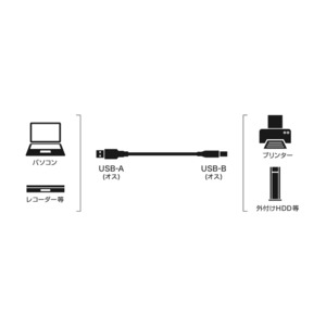 ミヨシ(MCO)　USB2.0対応ケーブル 2M  USB-N20/WH　【5本セット】  商品写真2
