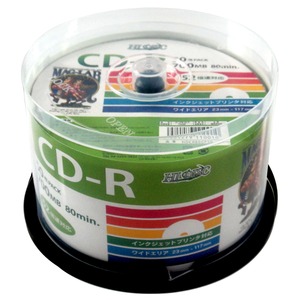 デ‐タ用CD-Rメディア52倍速 レーベル ワイドタイプ プリンタブル白50枚スピンドル 【6個セット】 HDCR80GP50-6P  商品写真
