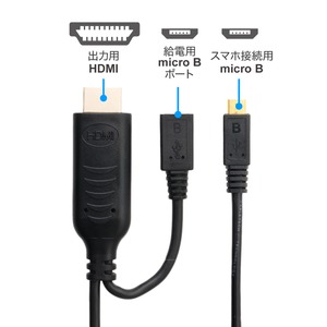 ミヨシ(MCO)　microUSB - HDMI MHLケーブル 1.5m SML-J015/BK 商品写真2