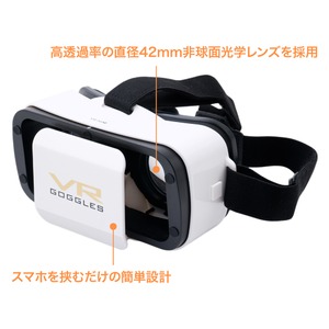 ミヨシ VRゴーグル コンパクトタイプ VR-G02/WH 商品写真3
