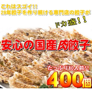 【ワケあり】安心の国産餃子400個!!80人前!! 商品写真2