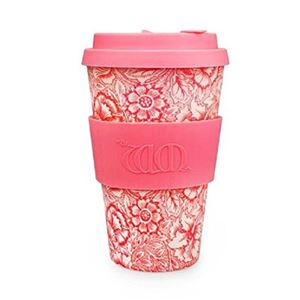 Ecoffee Cup（エコーヒー カップ） カップ ソーサー 繰り返し使える 環境に優しい バンブーファイバー 400ml Poppy [600 501] - 拡大画像